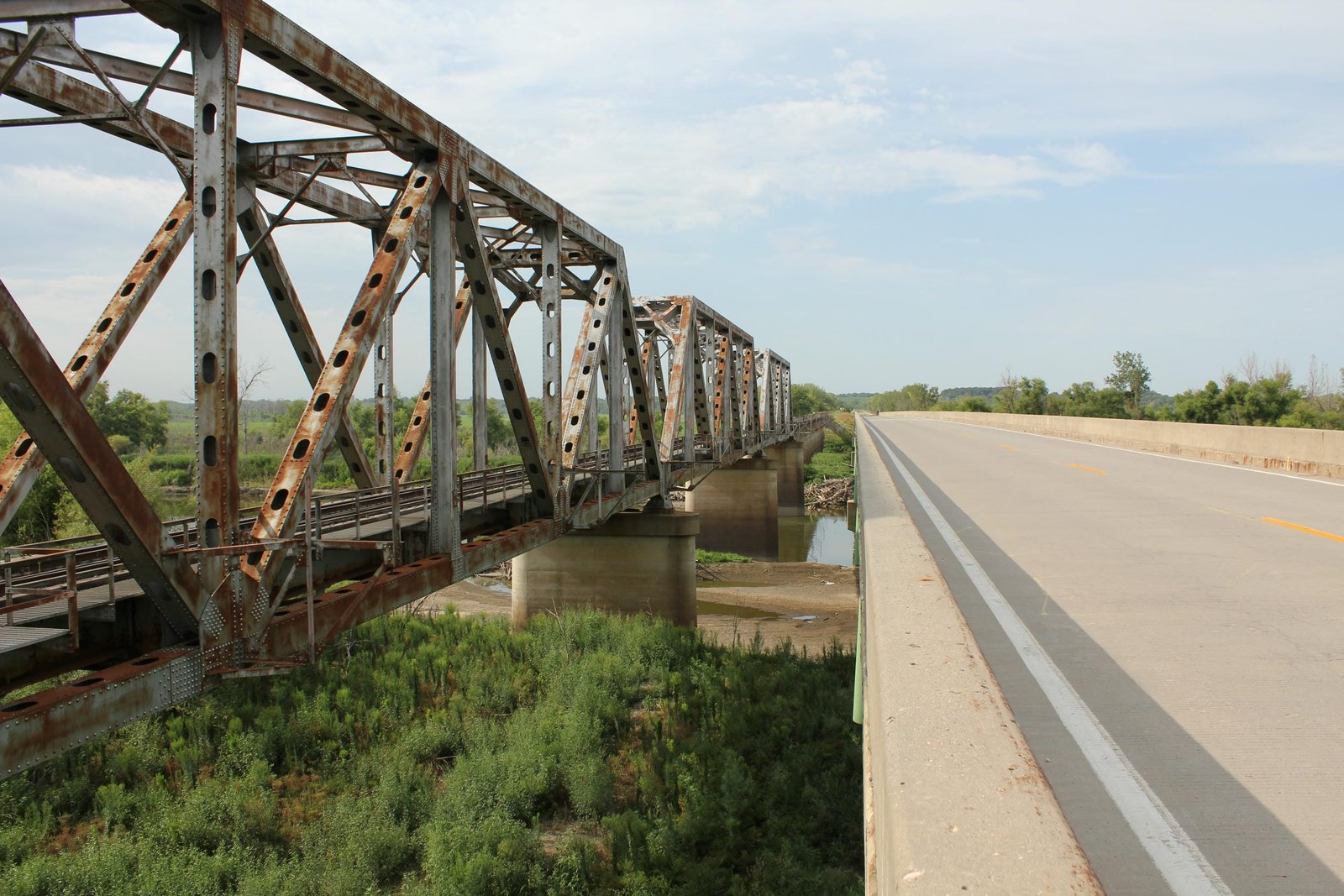 Looking north along truss spans